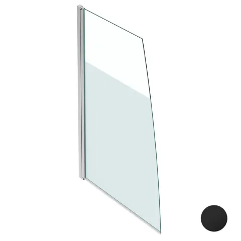 Шторка на ванну Jacob Delafon Serenity 145 x 90 см, матовое стекло, профиль черный, чёрный матовый