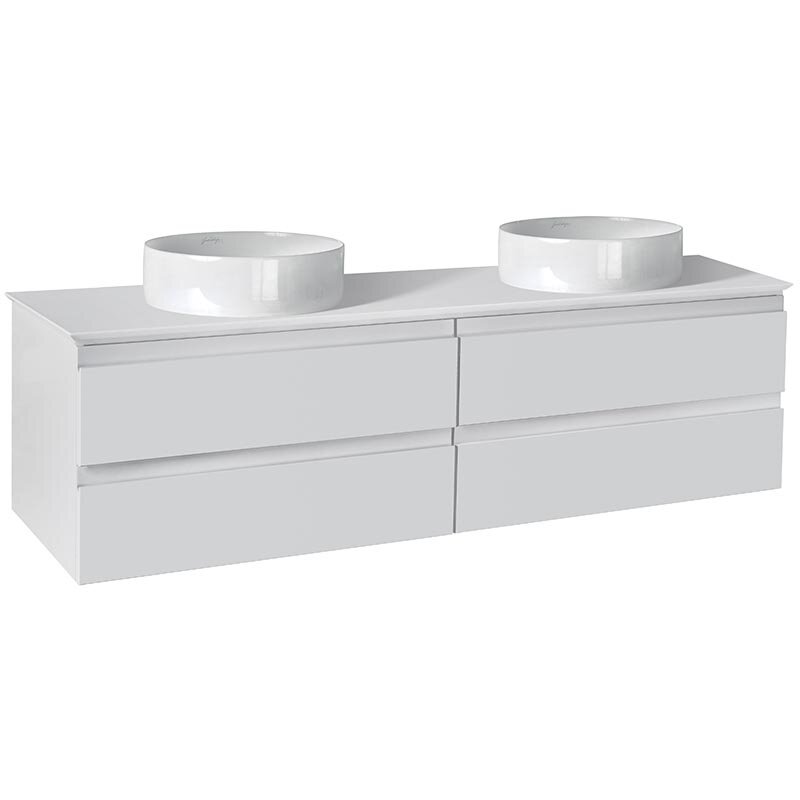 Тумба со столешницей под раковину Jacob Delafon Madeleine, 120 см, со светодиодной подсветкой, белая глянцевая, белый глянцевый лак