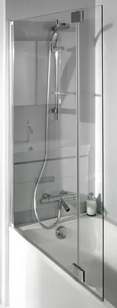 Шторка для ванны Jacob Delafon Bain-Douche Neo 111,5х142 см, серый, стационарная, прозрачное стекло